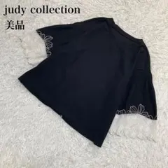 judy collection カットソー レース 刺繍 黒 半袖 U510のサムネイル