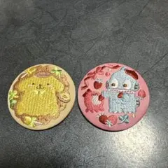 サンリオ刺繍缶バッチ ポムポムプリン ハンギョドン 2個セット