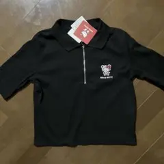 新品 ハローキティ 半袖ポロシャツ Lサイズ ブラック