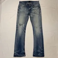 Lee リー デニムパンツ リペア加工 ヒゲ ハチノス W28 ダメージ加工 