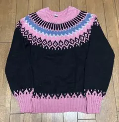 80’s〜90’s ヴィンテージ ノルディック柄クルーネックセーター ニット
