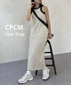 CPCM シーピーシーエム カップ付き ボーダー アメスリ ワンピース free