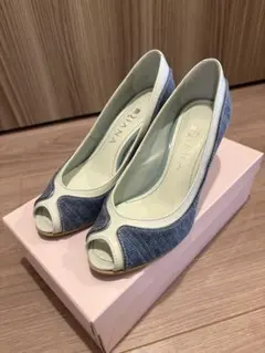 【美品】ダイアナ　パンプス　オープントゥ ウェッジヒール