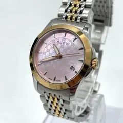 893 希少 GUCCI シェル文字盤 5500L デイト コンビ 腕時計 稼働 - メルカリ