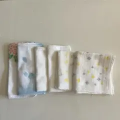 使用感有り　ガーゼハンカチ 6枚セット 花柄