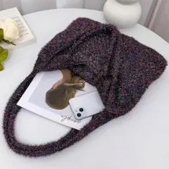 ニットバッグ トートバッグ ラメ キラキラ ニットラメバッグ ニットトートバッグ