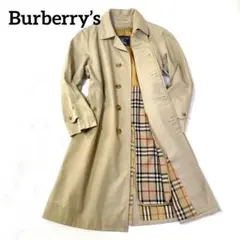 バーバリー ステンカラーコート ノバチェック ライナー付 ロング丈 L