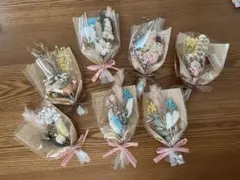 ミニブーケ７個セット　ドライフラワー　プリザーブドフラワー　ミニ花束　おしゃれ
