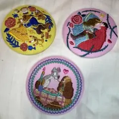 ディズニー刺繍缶バッチ 3つセット
