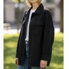 新品未使用 ユニクロ UNIQLO ジャケット L 黒 ボタン フロントポケット