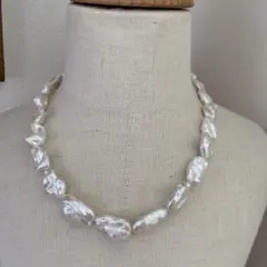 天然淡水パール　バロック　花びら　天然色　ネックレス　ハンドメイドパーツ