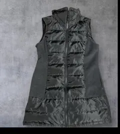 元町ゼラールZelal異素材ダブルジップダウンベスト黒M