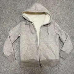 UNIQLO ボア ジップアップパーカー グレー S
