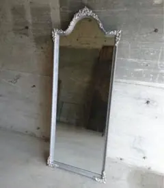 美品　レトロ アンティーク調 ウォールミラー シルバー ロココ