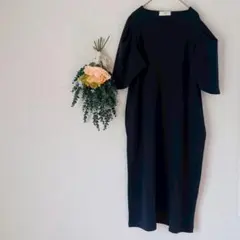 アールピーエス ロングワンピース / 五分丈 ブラック 黒 バルーン袖