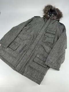 希少/レア/BURBERRY BLACK LABEL/中綿 ウールコート/M