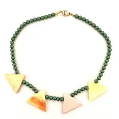 レトロ幾何学 ネックレス トライアングル ストーン