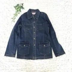 ロマンティックモカ デニムジャケット L デニム Gジャン ミドル丈