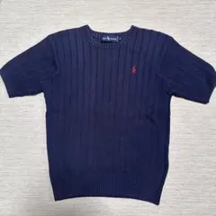 ラルフローレン 綿100% サマーニット 半袖 ネイビー 美品 - メルカリ