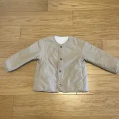 キッズ ベージュ キルティングジャケット 100cm