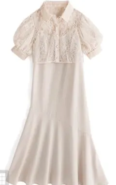 GRL 花柄レースショート丈ブラウスXマーメイドキャミワンピースセットアップ