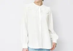 GU☆フリル付きホワイト長袖シャツ　M