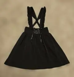AnkRouge アンクルージュ サスペンダー付きフレアスカート M 黒