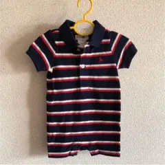 未使用　ラルフローレン　3M/３ヶ月　ボーダーショートオール