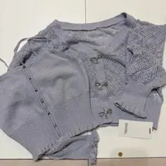 SNIDEL リボンビジューシアーカーディガン ニットビスチェセット