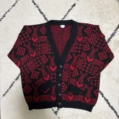 古着 ニットカーディガン 赤
