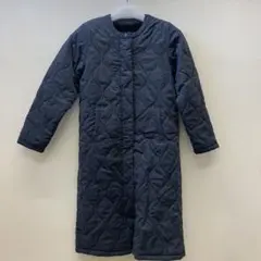 COCAコカ　ロングコート　ロング丈　長袖　ラウンドネック　ノーカラー　ブラック