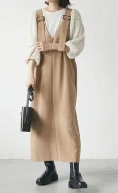 <SUGAR SPOON> Vネックジャンスカ　グリーンパークス ベージュ