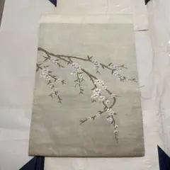 専用帯8614 ○高級 正絹 刺繍 紗 夏帯 名古屋仕立て 名古屋帯 紫陽花