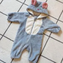 【美品】CROISSANCE BEBE ねずみ 着ぐるみ 70cm ロンパース
