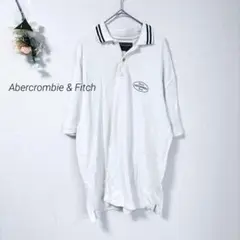 3.22 アバクロ メンズ ポロシャツ 襟ライン ロゴ刺繍 スリット シンプル