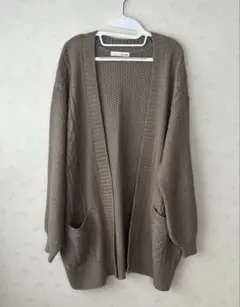 SHOO・LA・RUE ざっくりケーブルカノコカーディガン サンドベージュ