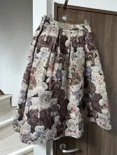 【未使用・タグ付き】テディベアゴブランスカート ブラウン系のサムネイル