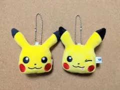 ポケモン【ピカチュウ】ボールチェーン付きフェイスマスコット　２種