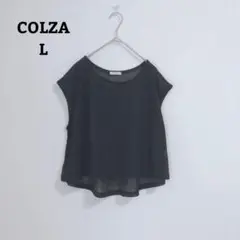 コルザ　カットソー　透かし編み　ゆったり　重ね着　半袖　薄手　Lのサムネイル