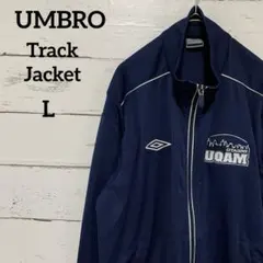 UMBRO アンブロ トラックジャケットジャージカレッジ刺繍ロゴ入り ネイビーL