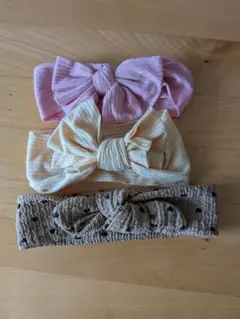 リボン付きヘアバンド3点セット