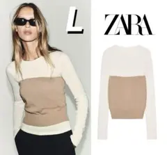 新品 ZARA ビスチャ レイヤードデザイン ニット L ラスト1点♪