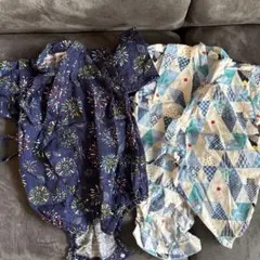 甚平セット 花火柄 幾何学模様 95cm未満