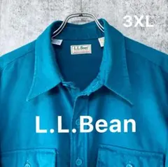 ✅希少サイズ【L.L.Bean】シャモアクロスシャツ3XL80sターコイズブルー