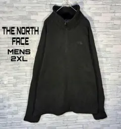 【USA古着】ノースフェイスハーフジップ 2XL グレーベターセーター裏フリース