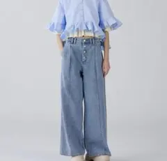 rokh×GU　ジーユー　コラボ　デニム　ワイドパンツジーンズ　M