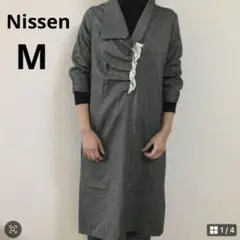 値下げ　新品 Nissen レトロ　ロールアップワンピース　Mのサムネイル