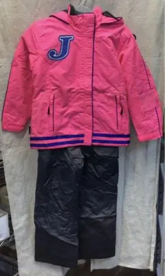 ※未使用タグJOYrideスキーウェア上下セット ネオンピンク×チャコール140
