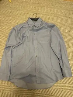 ブルー 長袖　ボタンダウン　シャツ　L