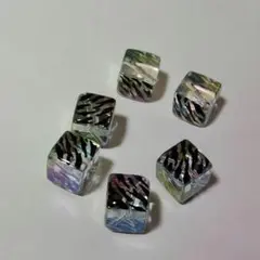【数量限定】ハンドメイド 資材 パーツ オリジナルビーズ ゼブラ柄 キューブ